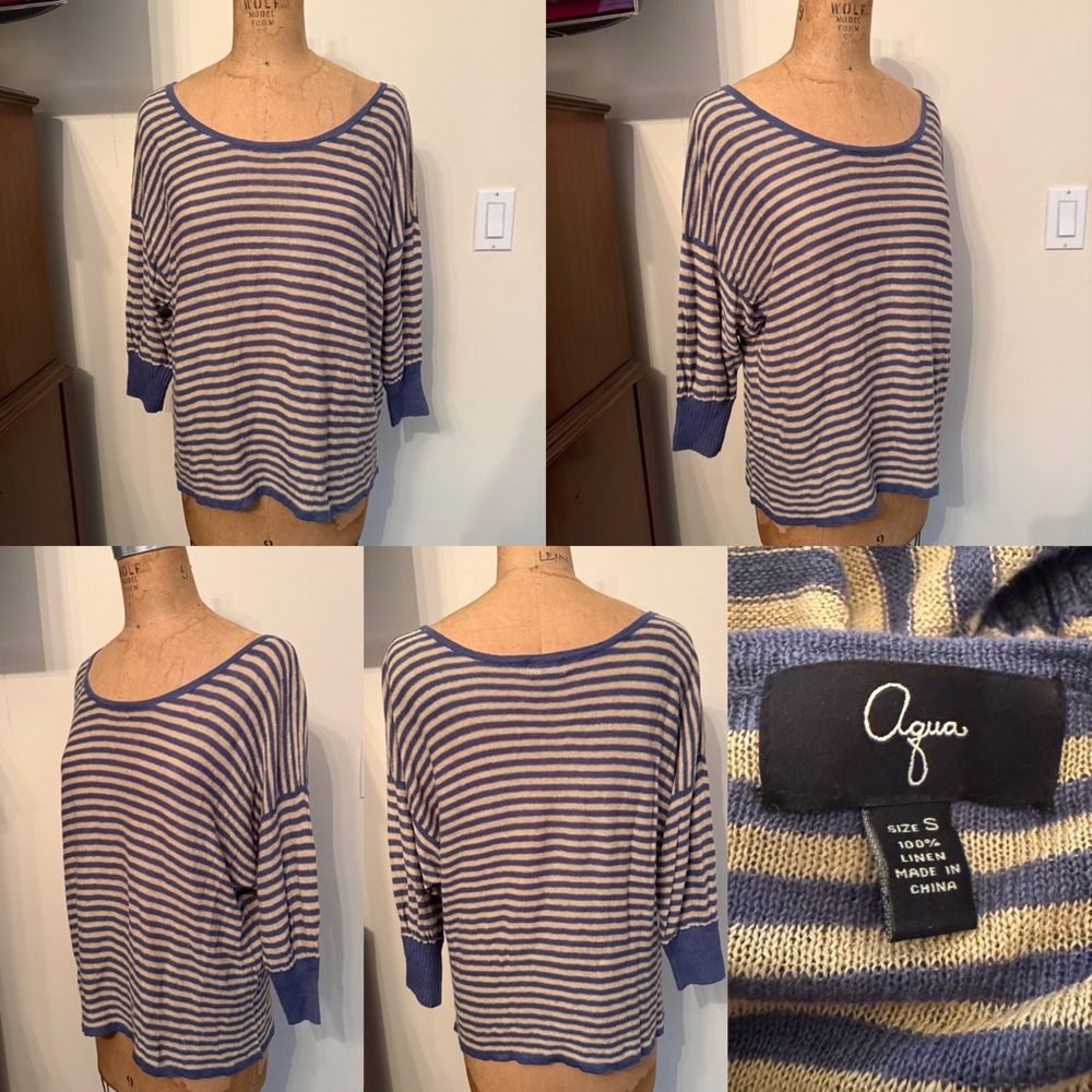 3-Piece Aqua Bloomingdale’s Stripes Shirts Bundle Lot - Picture 4 of 5